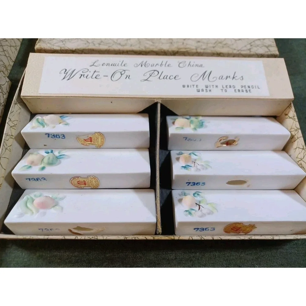 Lenwile‎ Marble China Write-On Place Marks Ardalt Lot Of 2 Sets Of 6